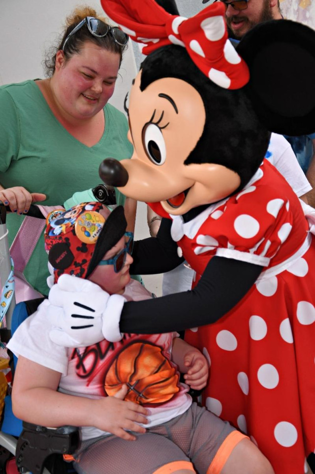 Blaine and Mom with Minnie Mouse